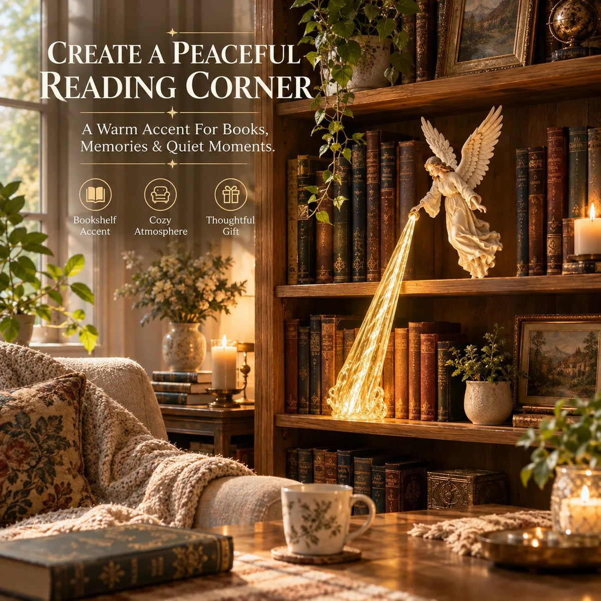 Guardian Angel Bookshelf Light | Warm Decorative Accent product image 5