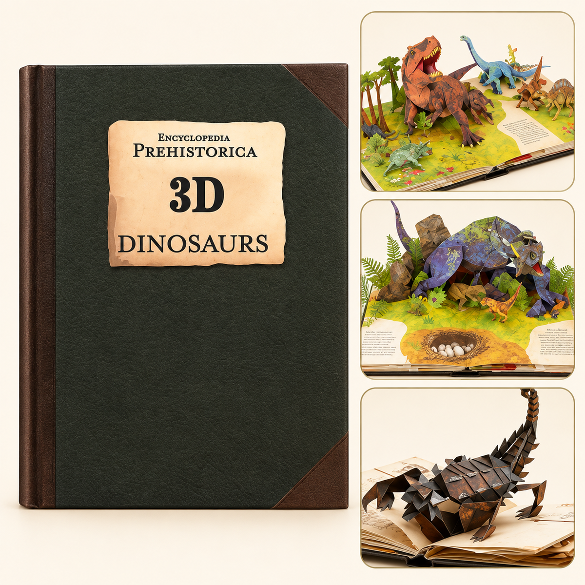 3D Dinosaurs black cover clean gallery image