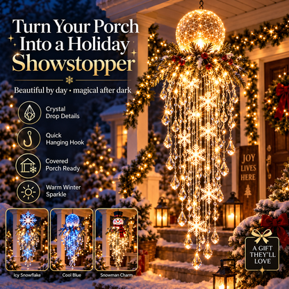 Hanging Snowflake & Crystal LED Porch Décor ✨❄️
