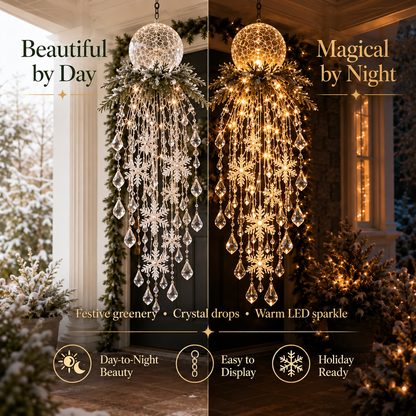 Hanging Snowflake & Crystal LED Porch Décor ✨❄️