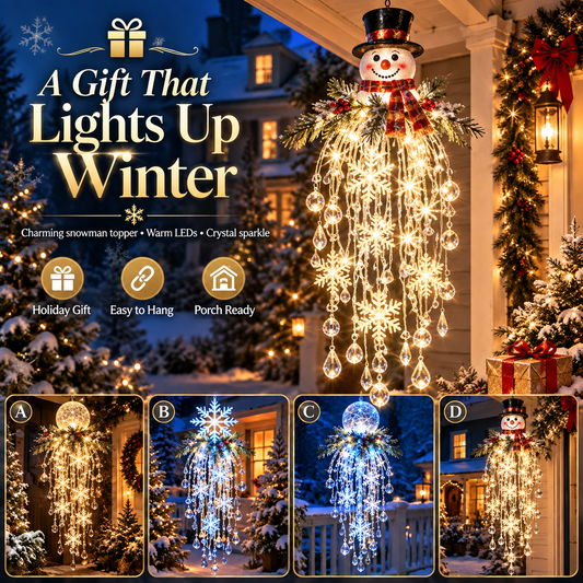 Hanging Snowflake & Crystal LED Porch Décor ✨❄️