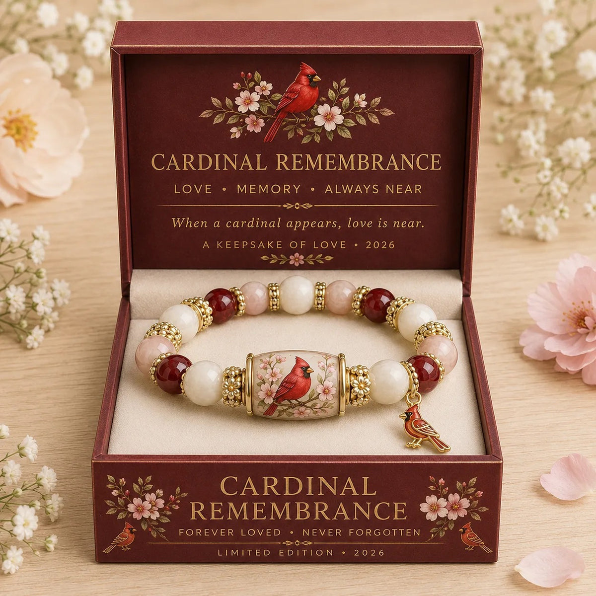 Boxed bracelet: Cardinal