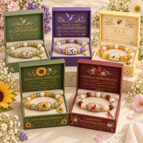 Five boxed bracelet designs collection overview
