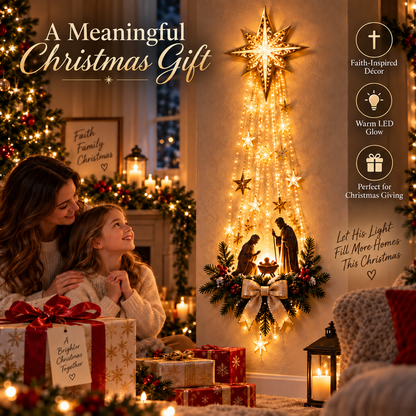 Lighted Nativity Wall Decor – Warm Bethlehem Star Display