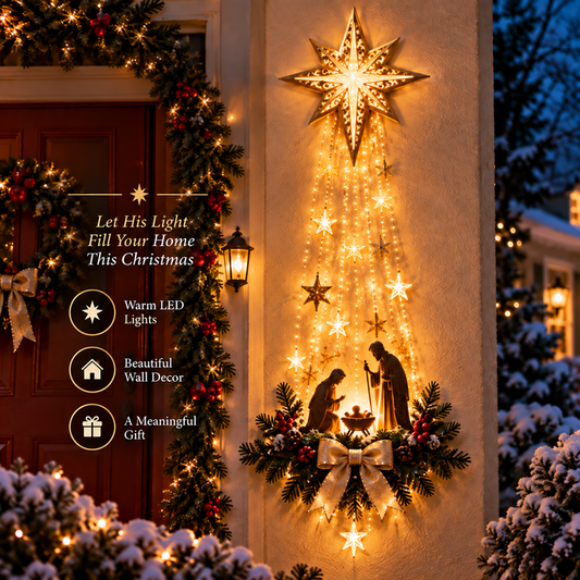 Lighted Nativity Wall Decor – Warm Bethlehem Star Display