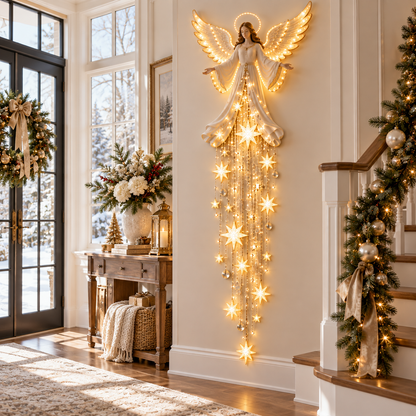 Angel Christmas Wall Light – Warm Starfall Wall Decor