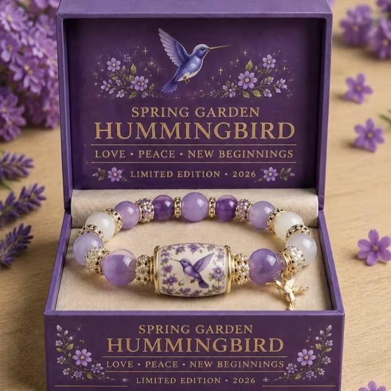 Boxed bracelet: Purple Hummingbird